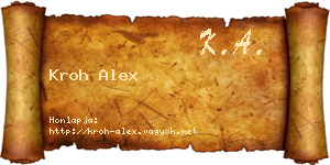 Kroh Alex névjegykártya