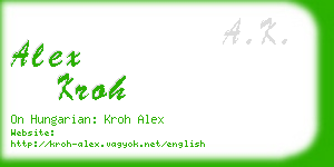 alex kroh business card